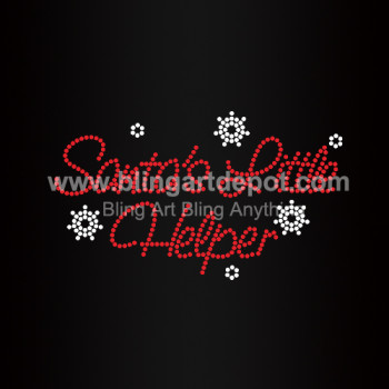 Santa's Little Helper Iron On Rhinestone Transfers